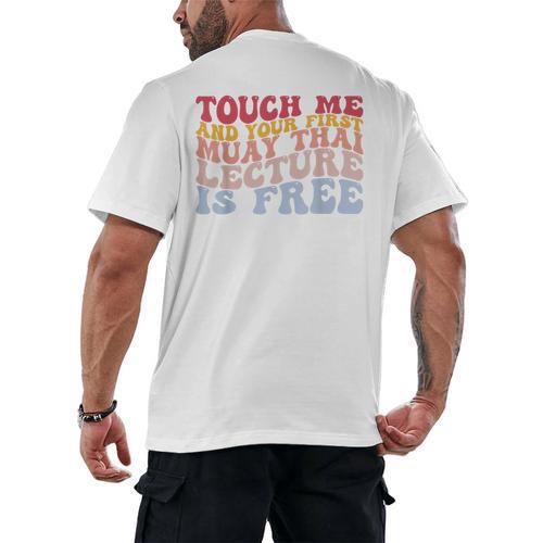 Your First Muay Thai Lecture Is Free Thai Boxing Trainer Men's Back Print T-Shirt - Nak Muay Co.