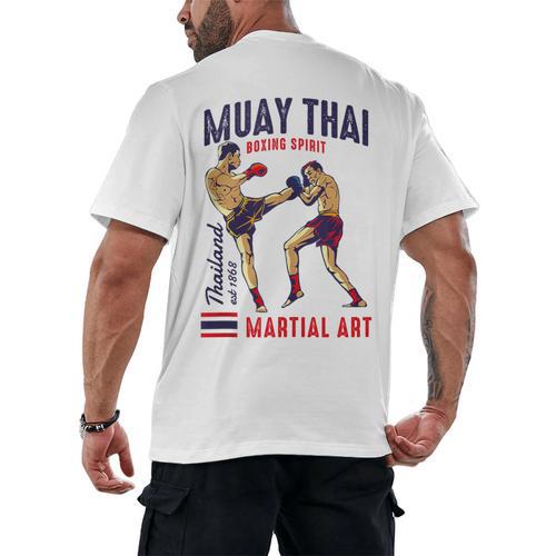 Muay Thai Boxing Spirit Martial Art Men's Back Print T-Shirt - Nak Muay Co.