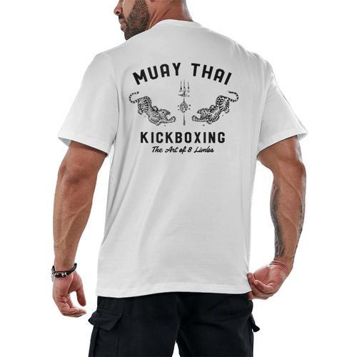 Muay Thai Twin Tigers MMA Warrior Fight Men's Back Print T-Shirt - Nak Muay Co.