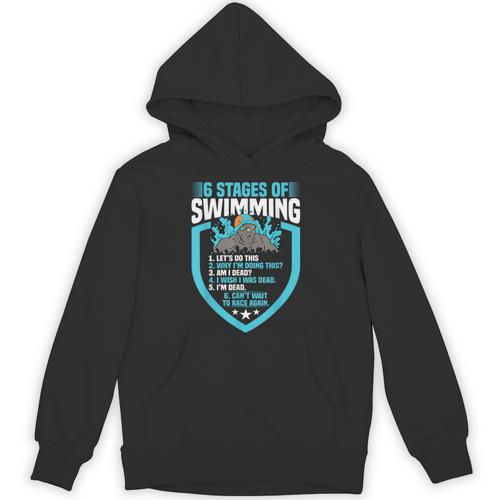 6 Stages Of Swimming Joke Sports Athlete Pool Swimmer Unisex Hoodie - SwimGear Co