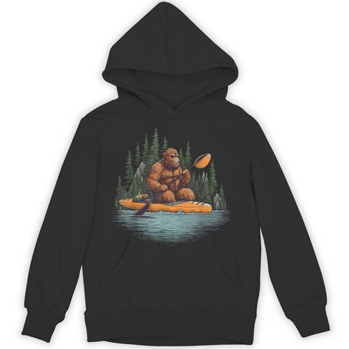 Bigfoot Kayak Paddling Lake Canoe Bigfoot Sasquatch Kayaking Unisex Hoodie - Paddle Life