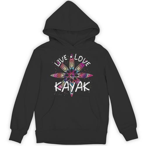 Canoe Boat Paddling Sport Kayaker Live Love Kayak Kayaking Unisex Hoodie - Paddle Life