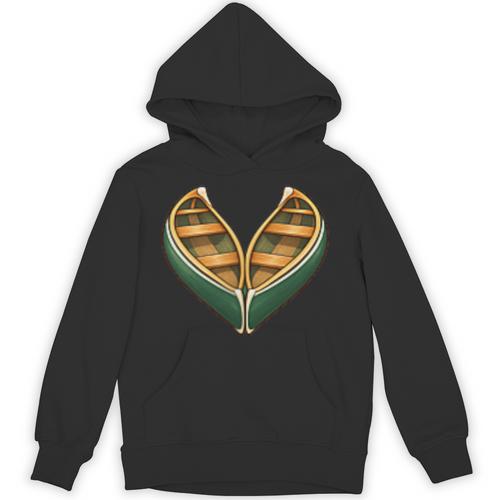 Canoe Heart Cute Minimalist Paddling Adventure Unisex Hoodie - Paddle Life