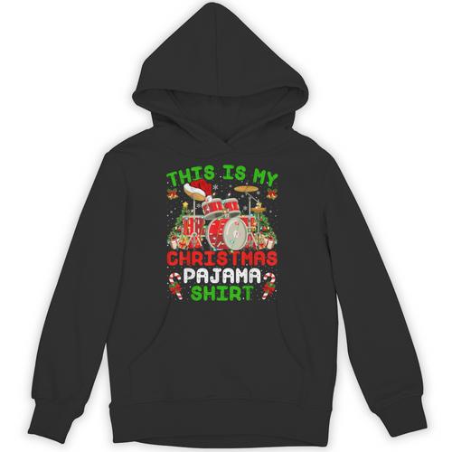 This Is My Christmas Pajama Shirt Drum Kit Christmas Unisex Hoodie - Downbeat Supply