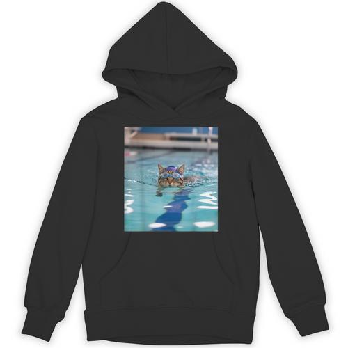 Competitive Swim Team Funny Kitty Cat Swimming Unisex Hoodie - SwimGear Co