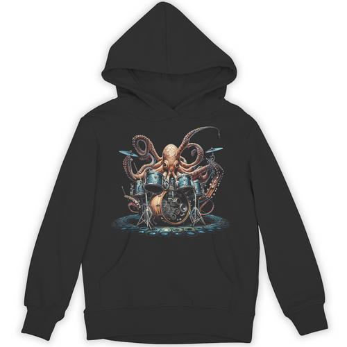 Drum Kit Percussionist Drummer Octopus Playing Drums Unisex Hoodie - Downbeat Supply