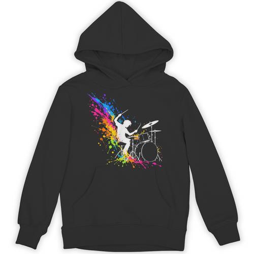Drummer Silhouette Drum Kit Splatter Art Unisex Hoodie - Downbeat Supply