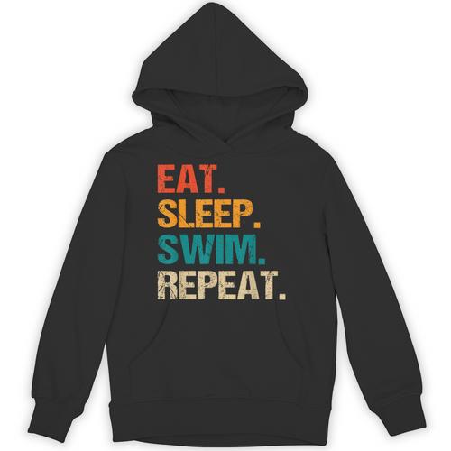 Eat Sleep Swim Repeat Pool Swimmer Water Polo Swimming Unisex Hoodie - SwimGear Co