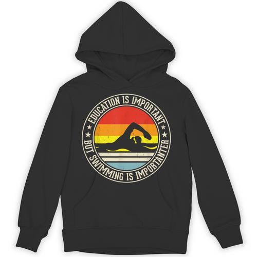 Education Is Important But Swimming Is Importanter Unisex Hoodie - SwimGear Co