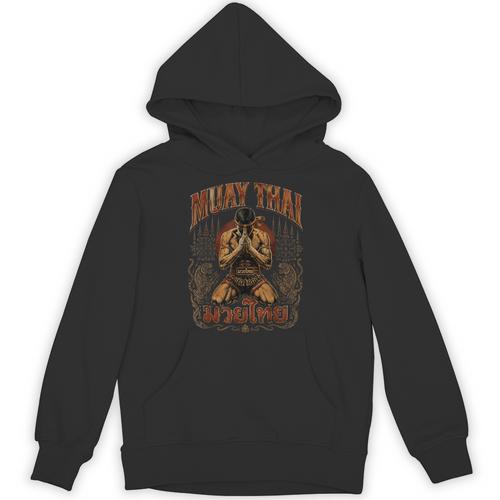 Faded Muay Thai Fighter Nak Muay Thailand Boxing Unisex Hoodie - Nak Muay Co.