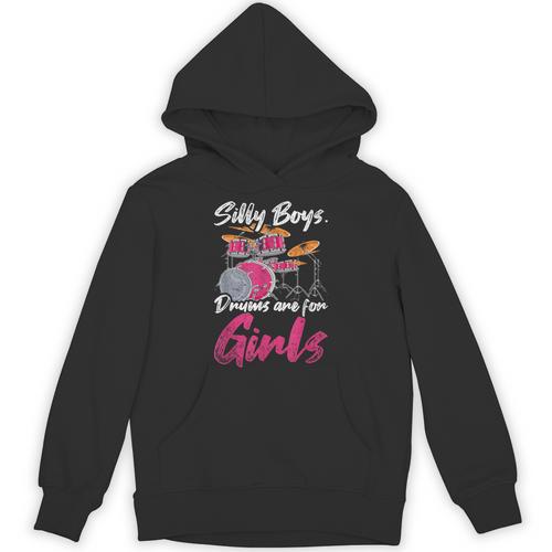 Girls Boys Kids Drummer Drum Kit Unisex Hoodie - Downbeat Supply
