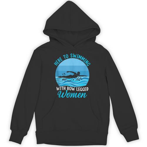 Here's To Swimming With Bow Legged Women Swimming Unisex Hoodie - SwimGear Co