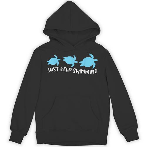 Just Keep Swimming Sea Turtle Swimmer Swim Team Coach Unisex Hoodie - SwimGear Co