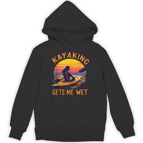 Kayaking Gets Me Wet Kayak Paddling Canoe Adult Joke Sleeveless Unisex Hoodie - Paddle Life