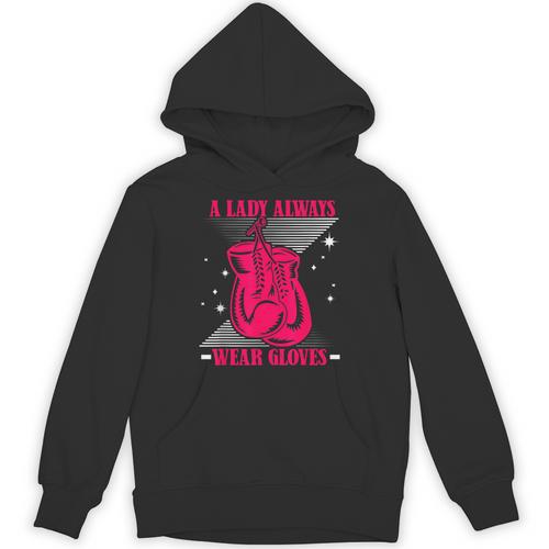 A Lady Always Wear Gloves Kickboxer Fan Muay Thai Boxing Unisex Hoodie - Nak Muay Co.