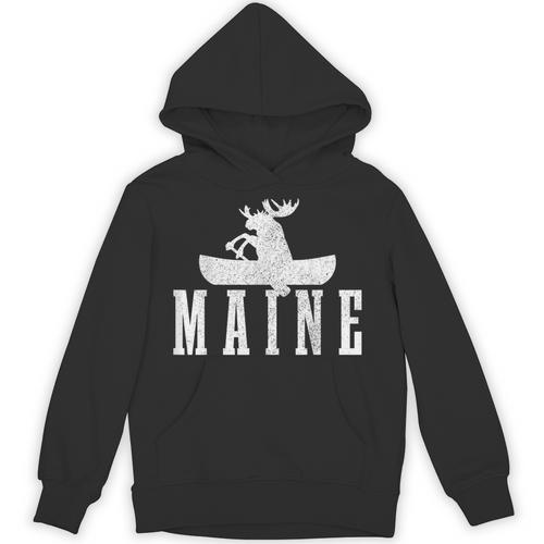 Maine Canoe Kayak Moose USA America Souvenir Unisex Hoodie - Paddle Life