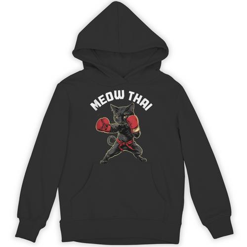 Meow Thai Muay Thai Boxing Cat Martial Arts MMA Boxer Unisex Hoodie - Nak Muay Co.