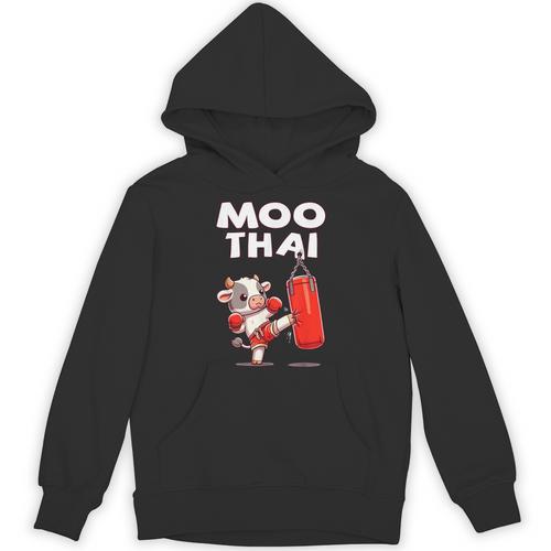 Moo Thai Muay Thai Cow Thai Boxing For Kids Muay Thai Unisex Hoodie - Nak Muay Co.
