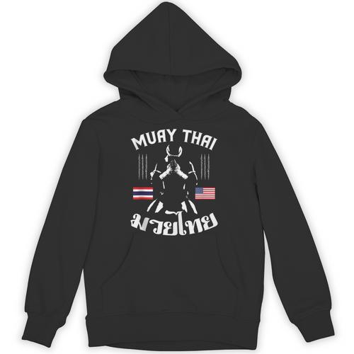 Muay Thai American Flag Martial Arts Thai Boxing Coach Unisex Hoodie - Nak Muay Co.