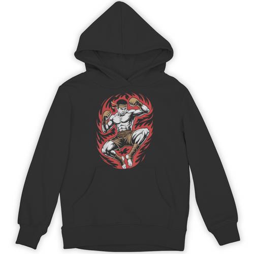 Muay Thai Elbow Strike Silhouette Minimal Clean Sport Unisex Hoodie - Nak Muay Co.