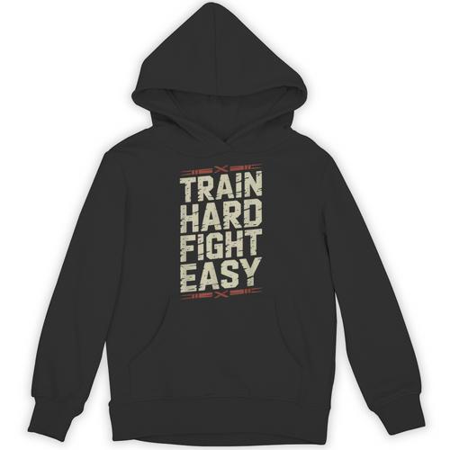 Muay Thai Fighter Train Hard Fight Easy Training Motivation Unisex Hoodie - Nak Muay Co.