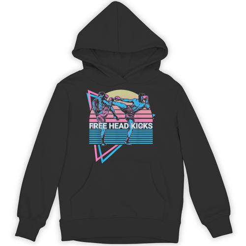Muay Thai Kickboxing Retro Free Head Kicks Unisex Hoodie - Nak Muay Co.