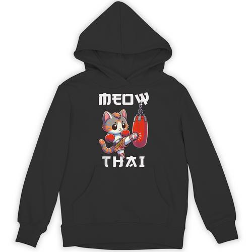 Muay Thai Meow Thai & Thai Boxing Muay Thai Cat Unisex Hoodie - Nak Muay Co.