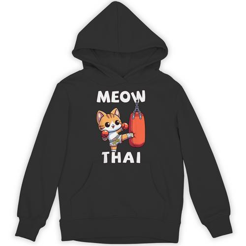 Muay Thai Meow Thai Thai Boxing For Boys Muay Thai Cat Unisex Hoodie - Nak Muay Co.