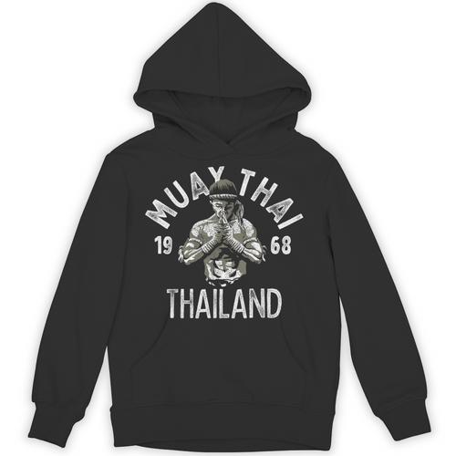 Muay Thai Thailand Vintage Tiger Fighter Training Small Unisex Hoodie - Nak Muay Co.