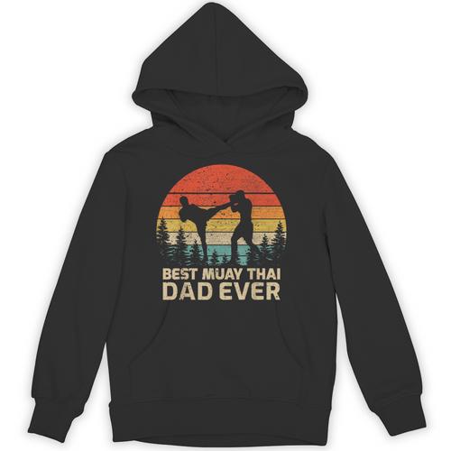 Retro Vintage Best Muay Thai Dad Ever Father's Day Unisex Hoodie - Nak Muay Co.