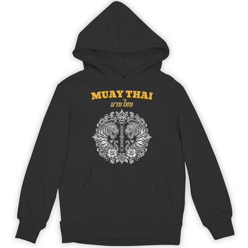 Sak Yant Muay Thai Art Tattoo Twin Tiger Kickboxing Thailand Unisex Hoodie - Nak Muay Co.