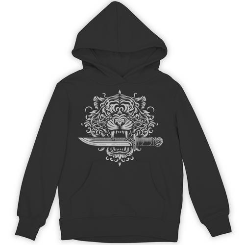 Sak Yant Muay Thai MMA Tattoo Tiger Head Knife Martial Art Unisex Hoodie - Nak Muay Co.