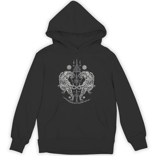 Sak Yant Thai Tattoo Twin Tiger For Muay Thai Fighter Boxing Unisex Hoodie - Nak Muay Co.