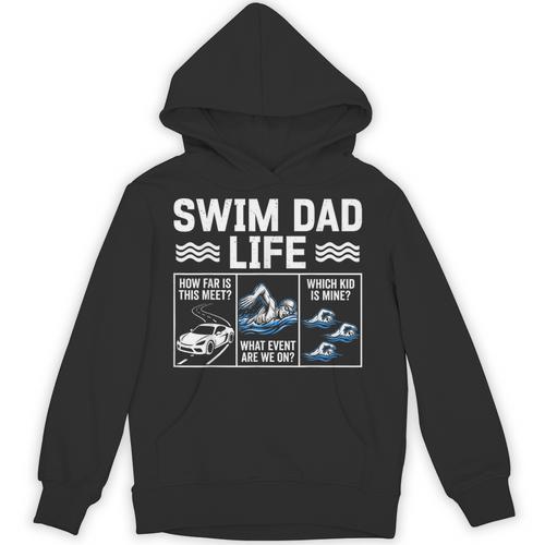 Swim Dad Life Swimmer Father's Day Swimming Daddy Unisex Hoodie - SwimGear Co