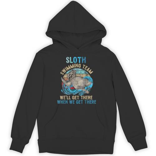 Swimmer Swim Sloth Swimming Team Retro Unisex Hoodie - SwimGear Co