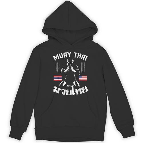 Thailand American Flag Muay Thai Thai Boxing Women Girls Kids Men T-Shirt Unisex Hoodie - Nak Muay Co.