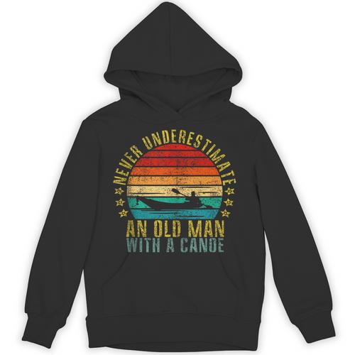 Never Underestimate An Old Man With a Canoe Retro Sleeveless Unisex Hoodie - Paddle Life