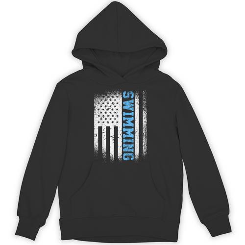 USA Flag Swimming Swim American Swimmer Unisex Hoodie - SwimGear Co
