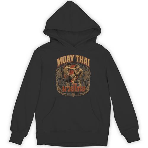 Vintage Muay Thai Thai Boxing Nak Muay Fighter Art Unisex Hoodie - Nak Muay Co.
