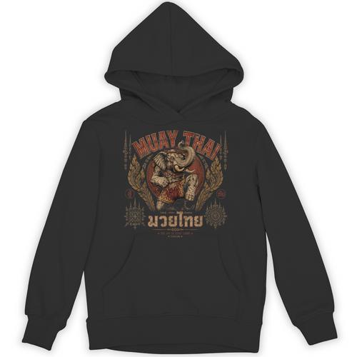 Vintage Muay Thai Chaiya Thai Boxing Fighter Style Elephant Unisex Hoodie - Nak Muay Co.