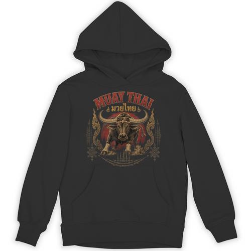 Vintage Muay Thai Dad Thai Boxing Fighter Father Buffalo Unisex Hoodie - Nak Muay Co.