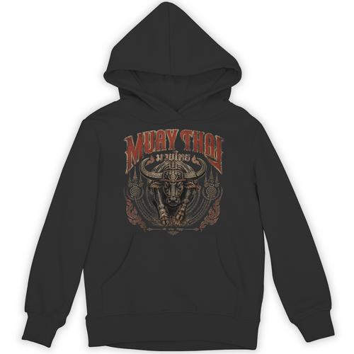 Vintage Muay Thai Trainer Thai Boxing Coach Art Buffalo Unisex Hoodie - Nak Muay Co.