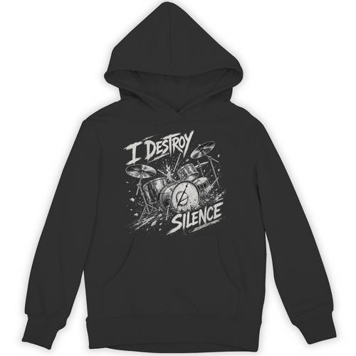 Women's Drum Kit I Destroy Silence Art Unisex Hoodie - Downbeat Supply