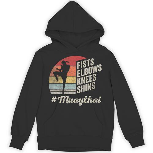 Women's Muay Thai Martial Arts Fighter Retro Vintage Sunset Graphic Unisex Hoodie - Nak Muay Co.