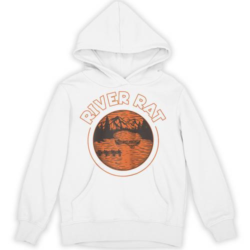 Canoe Canoeing Retro River Rat Raglan Baseball Tee Unisex Hoodie - Paddle Life