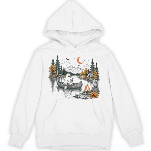 Canoe Ghost Camping Ghost Lake Halloween Spooky Fall Camping Unisex Hoodie - Paddle Life