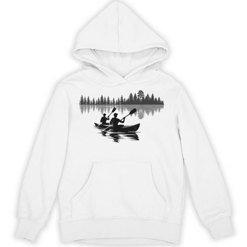 Canoe Silhouette Forest Lake Reflection Unisex Hoodie - Paddle Life