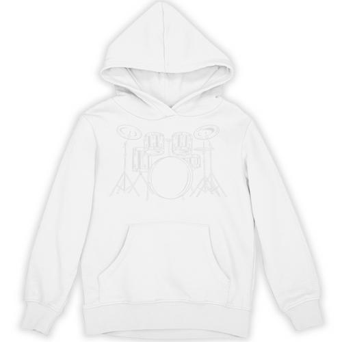 Drum Kit Minimalist Art For Drummer Pullover Unisex Hoodie - Downbeat Supply