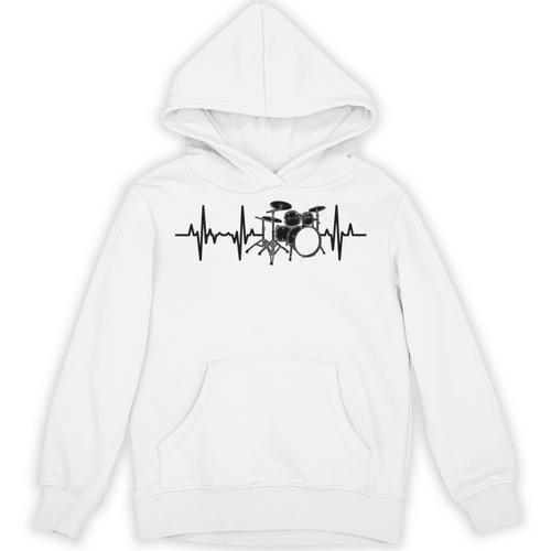 Drum Kit Pulse Line Rock Artist Drum Set Comfort Colors Adult Sweatshirt Unisex Hoodie - Downbeat Supply