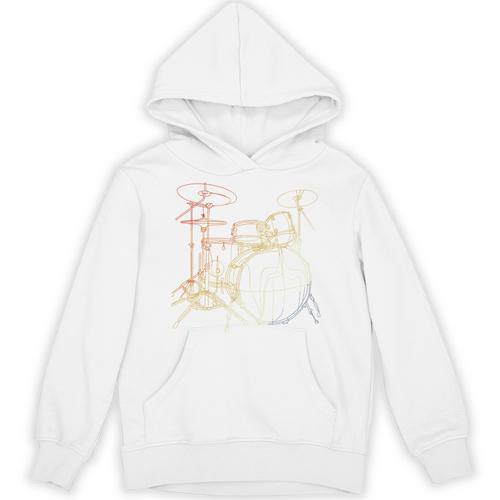 Drum Kit Vintage Look Music Concert Sweatshirt Unisex Hoodie - Downbeat Supply